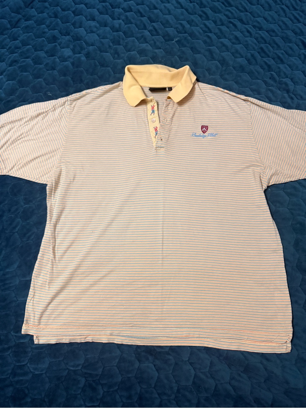 Bobby Jones Collection Large Polo Golf Shirt Yellow SEE PICS Berkeley Hall